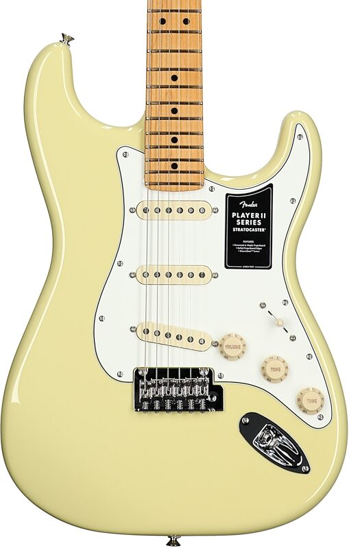 Fender Player II Stratocaster Electric Guitar, with Maple Fingerboard, Hialeah Yellow, Body Straight Front