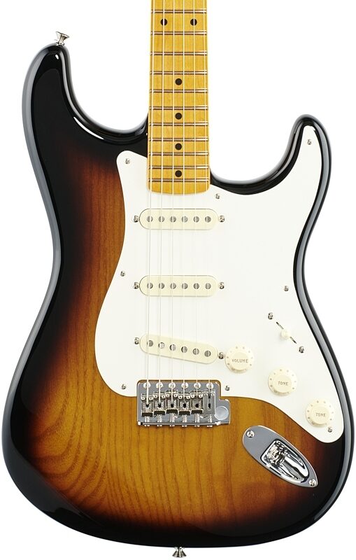 Fender Stories Eric Johnson '54 Virginia Stratocaster Electric Guitar (with Case), 2-Color Sunburst, Body Straight Front