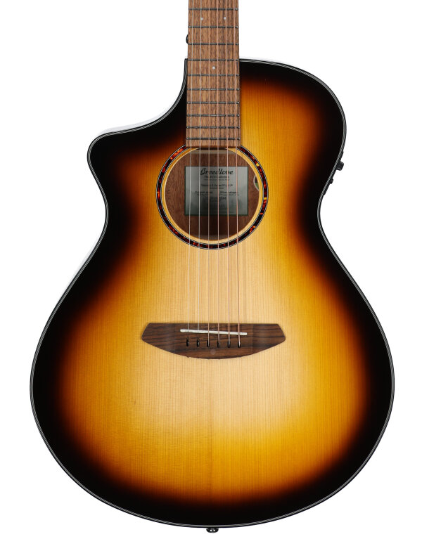 Breedlove Discovery S Concert CE Acoustic Guitar, Left-Handed, Edgeburst, Body Straight Front