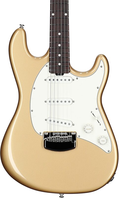 Ernie Ball Music Man Cutlass HT SSS Electric Guitar (with Case), Golden Delicious, Body Straight Front