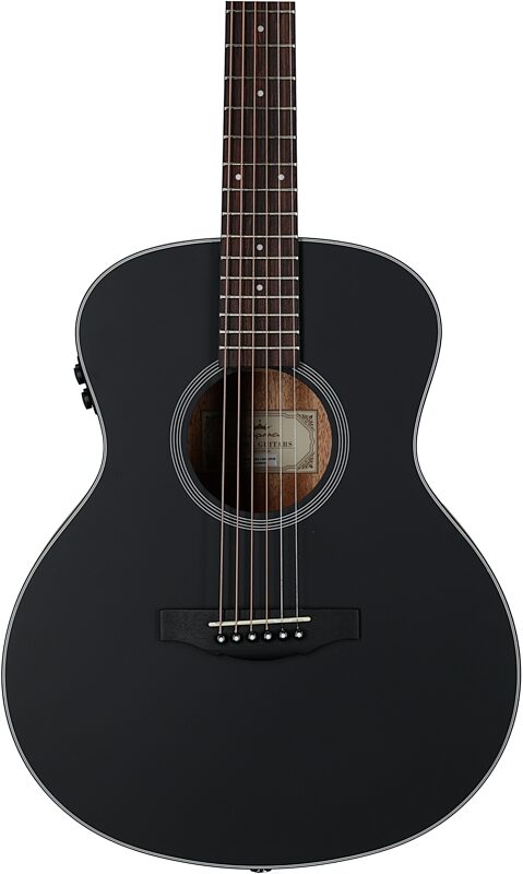 Kepma K3 Series M3-130 Mini Acoustic-Electric Guitar, Black, Body Straight Front
