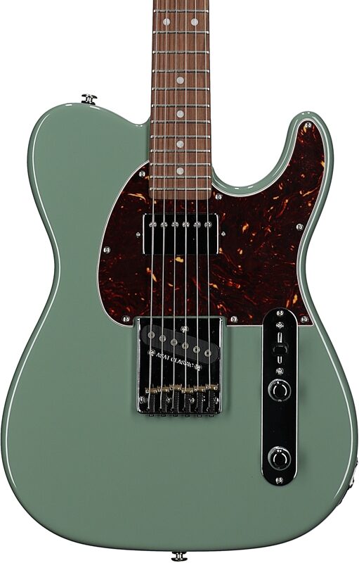 G&L Fullerton Deluxe ASAT Classic Bluesboy Electric Guitar (with Gig Bag), Matcha Tea, Body Straight Front