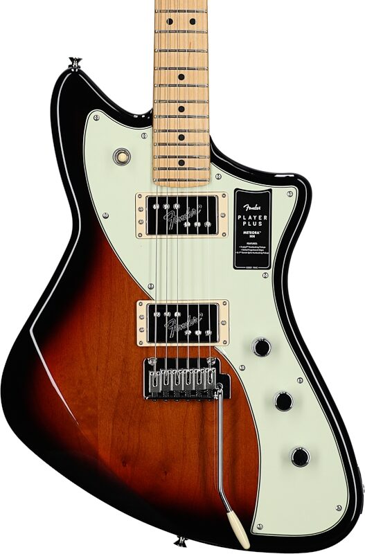 Fender Player Plus Meteora Electric Guitar (with Gig Bag), 3-Color Sunburst, Maple Fretboard, Body Straight Front