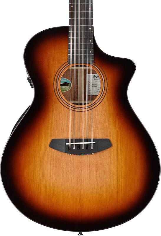 Breedlove Organic Solo Pro Concert CE Acoustic-Electric Guitar, 12-String (with Case), Edgeburst, Body Straight Front