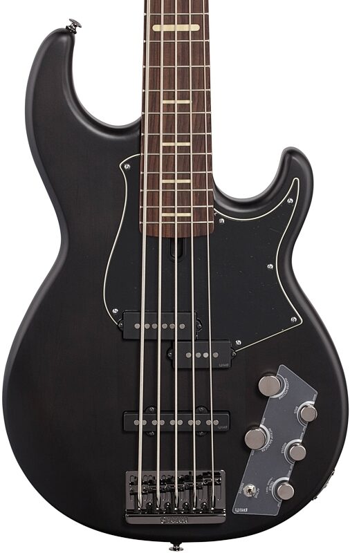 Yamaha BB735A Electric Bass Guitar, 5-String (with Gig Bag), Black, Body Straight Front