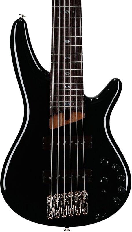 Ibanez SR3506 Prestige Electric Bass, 6-String (with Case), Black, Body Straight Front