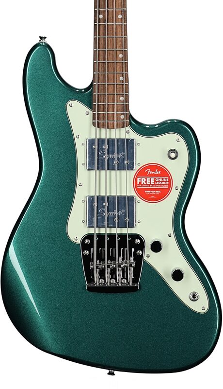 Squier Paranormal Rascal HH Bass Guitar, Sherwood Green, Body Straight Front