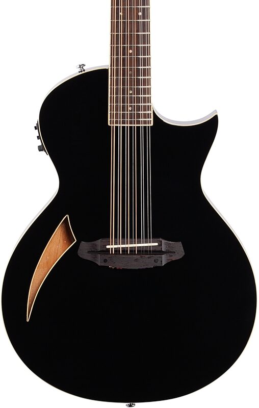 ESP LTD TL-12 Thinline Acoustic-Electric Guitar, 12-String, Black, Body Straight Front