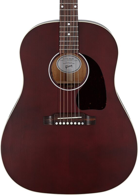 Gibson Limited Edition J-45 Special Acoustic-Electric Guitar (with Gig Bag), Wine Red, Body Straight Front