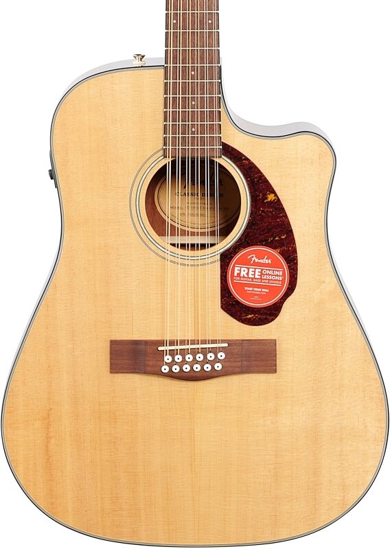 Fender CD-140SCE 12-String Acoustic-Electric Guitar (with Case), Natural, Body Straight Front