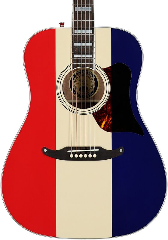 Fender Buck Owens Kingman Acoustic-Electric Guitar (with Case), Red White and Blue, Body Straight Front