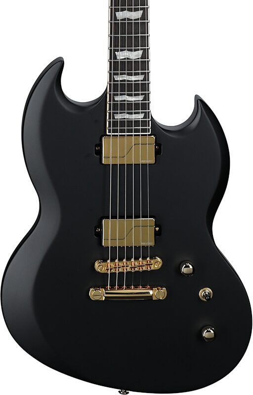 ESP LTD Viper 1000 Electric Guitar, Vintage Black, Blemished, Body Straight Front