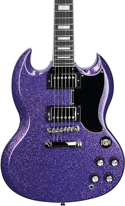 Epiphone Exclusive SG Custom Electric Guitar, Purple Sparkle , Blemished, Body Straight Front
