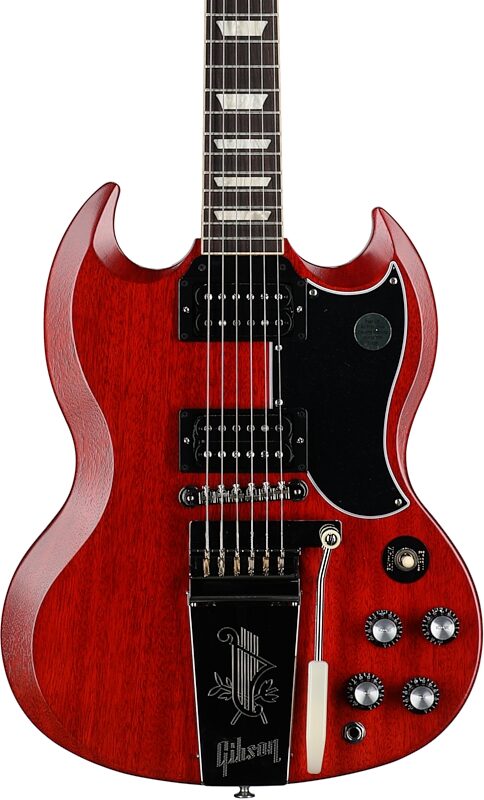 Gibson SG Standard '61 Maestro Vibrola Faded Electric Guitar (with Case), Vintage Cherry Satin, Body Straight Front