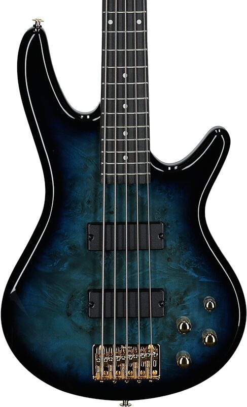 Ibanez GSR205PC Gio Electric Bass, 5-String, Transparent Marine Burst, Body Straight Front