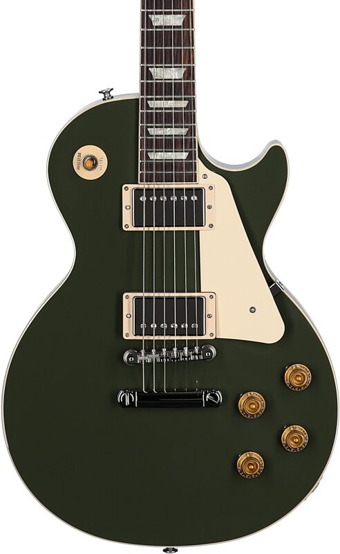 Gibson Les Paul Standard '50s Gold Top Electric Guitar (with Case), Olive Drab, Body Straight Front