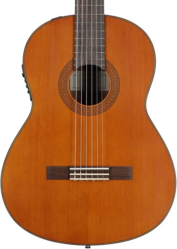Yamaha CGX122MC Cedar Top Classical Acoustic-Electric Guitar, Natural, Body Straight Front