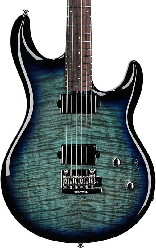 Ernie Ball Music Man Maple Top Luke 4 HH Electric Guitar (with Gig Bag), Blue Dream, Body Straight Front