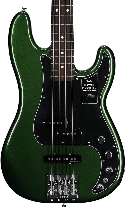 Fender Player II Modified Active Precision Bass, Rosewood Fingerboard (with Gig Bag), Harvest Green, Body Straight Front
