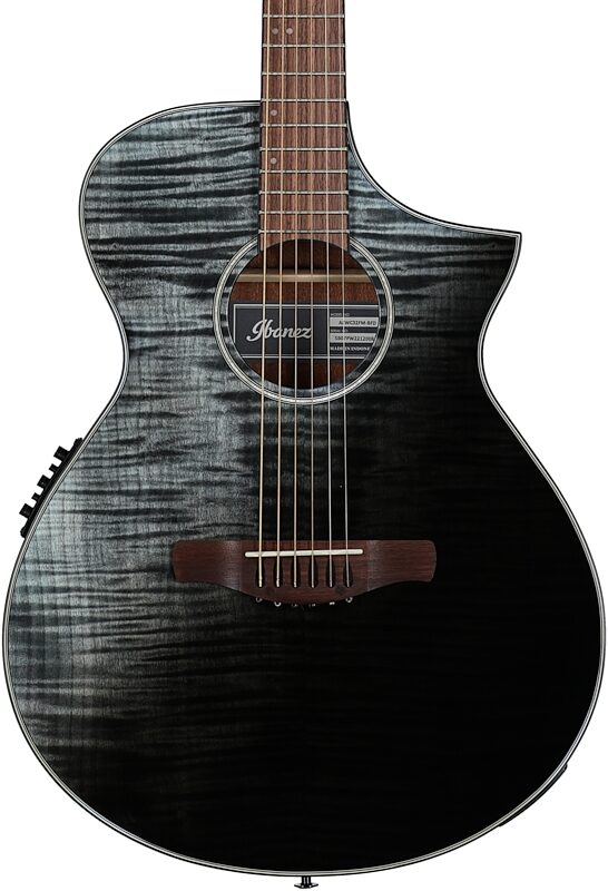 Ibanez AEWC32FM Acoustic-Electric Guitar, Black Sunset Fade, Body Straight Front