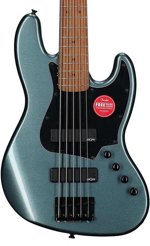 Squier Contemporary Active HH 5-String Jazz Bass Guitar, with Maple Fingerboard, Gunmetal, Body Straight Front