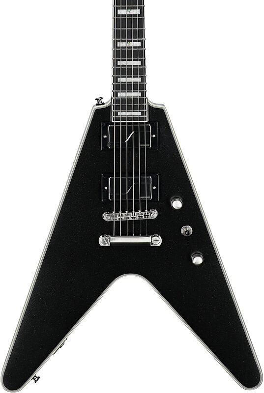Epiphone Flying V Prophecy Electric Guitar, Jet Black Metallic, Body Straight Front
