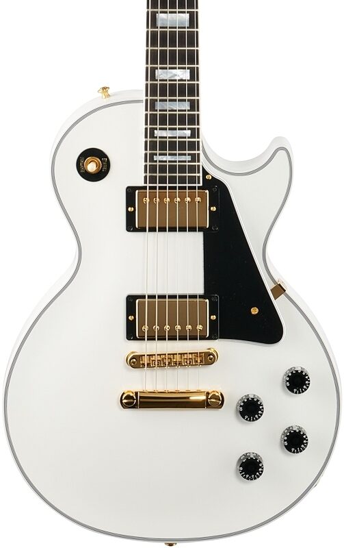 Gibson Les Paul Custom Electric Guitar (with Case), Alpine White, Body Straight Front