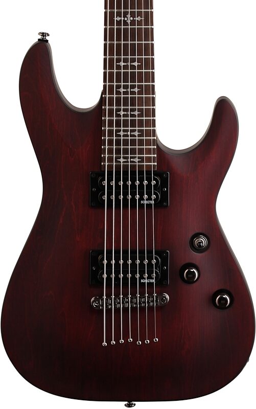Schecter Omen 7 Electric Guitar (7-String), Walnut Stain, Body Straight Front