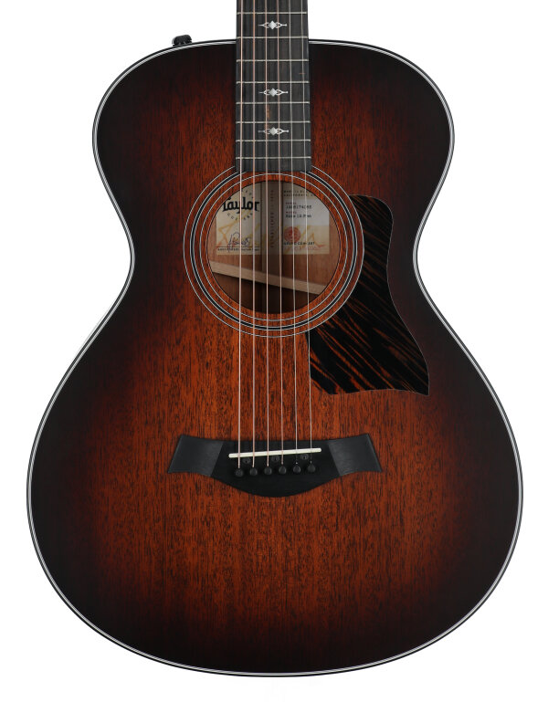 Taylor 322e 12-Fret Grand Concert Acoustic-Electric Guitar (with Case), Shaded Edgeburst, Body Straight Front