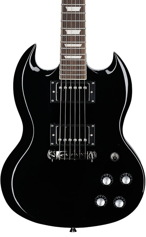 Epiphone Power Player SG Electric Guitar (with Gig Bag), Dark Matter Ebony, Body Straight Front