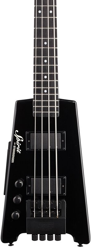 Steinberger Spirit XT-2 Standard Electric Bass, Left-Handed (with Gig Bag), Black, Body Straight Front