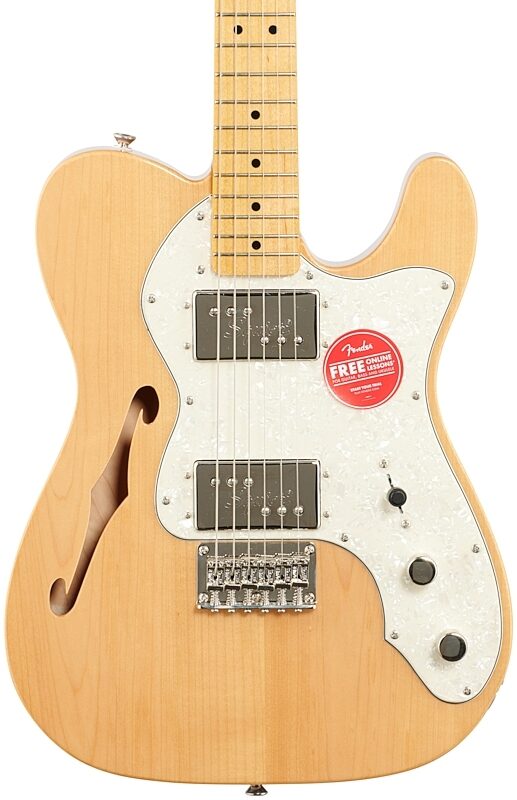 Squier Classic Vibe '70s Telecaster Thinline Electric Guitar, Maple Fingerboard, Natural, Body Straight Front