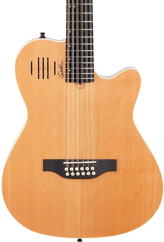 Godin A12 Acoustic-Electric Guitar, 12-String (with Gig Bag), Natural, Body Straight Front