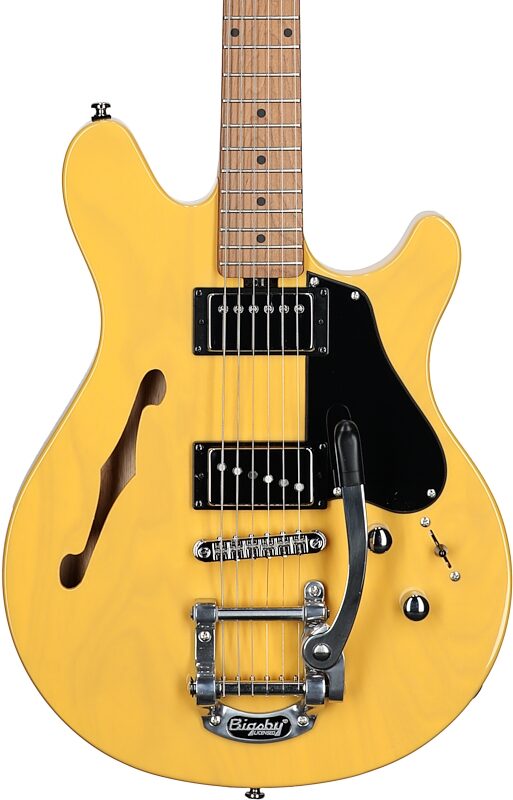 Sterling by Music Man James Valentine Chambered Bigsby Electric Guitar, Butterscotch, Body Straight Front