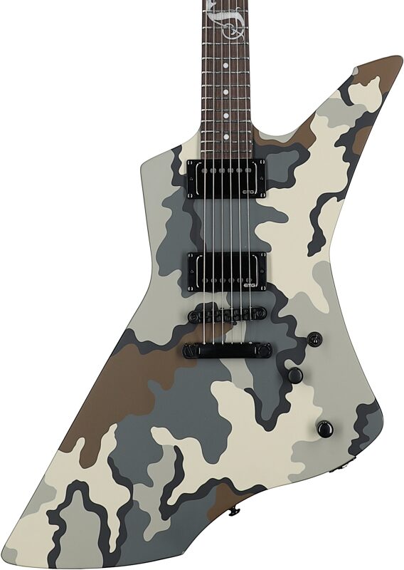 ESP LTD James Hetfield Snakebyte Electric Guitar (with Case), Camoflauge, Body Straight Front