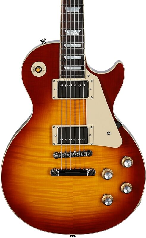 Epiphone Inspired by Gibson Custom 1960 Les Paul Standard Reissue Electric Guitar (with Case), Washed Cherry Sunburst, Body Straight Front