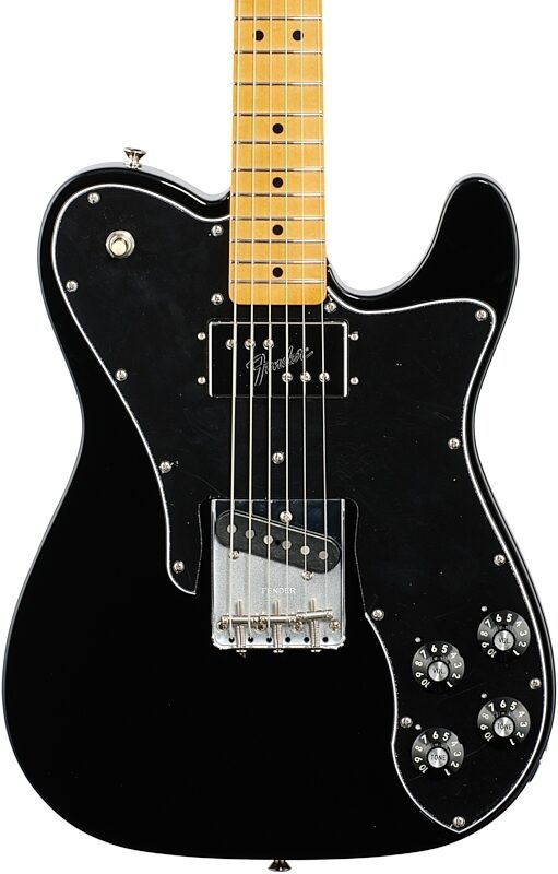 Fender Vintera '70s Telecaster Custom Electric Guitar, Maple Fingerboard (with Gig Bag), Black, Body Straight Front
