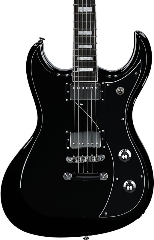 Dunable Gnarwhal DE Electric Guitar (with Gig Bag), Black Gloss, Body Straight Front