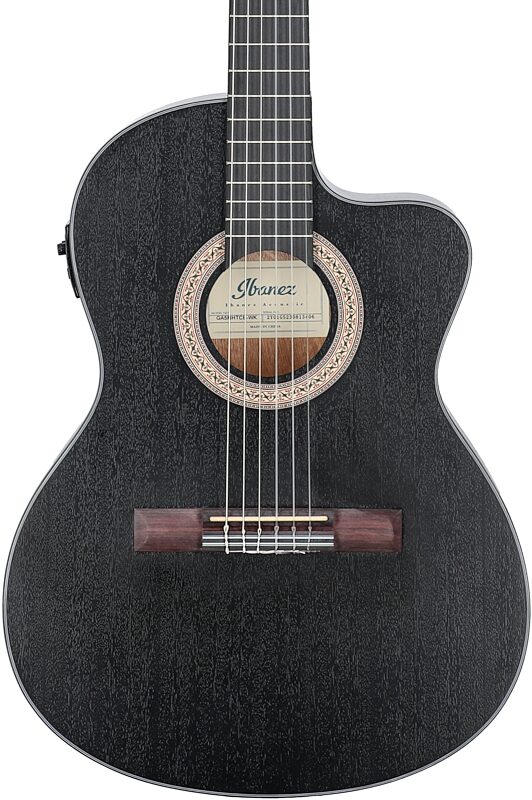 Ibanez GA5MHTCE Classical Acoustic-Electric Guitar, Weathered Black, Body Straight Front