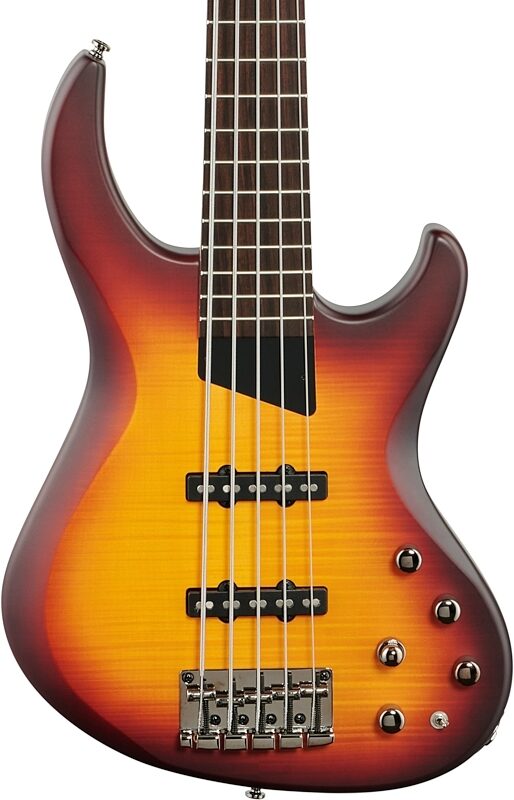 MTD Kingston Saratoga Deluxe 5 Electric Bass, 5-String (Laurel Fingerboard), Deep Cherry Burst, Body Straight Front