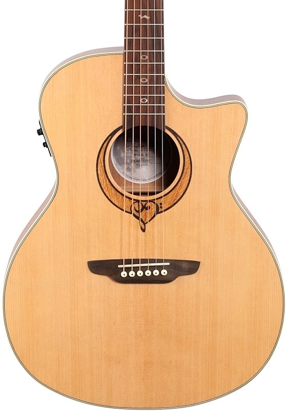 Luna Heartsong Grand Concert Acoustic-Electric Guitar with USB, New, Body Straight Front