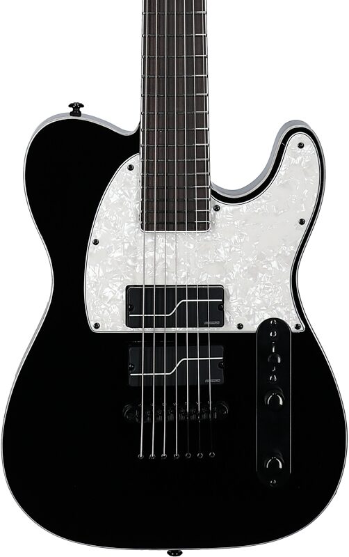 ESP LTD SCT-607B Stephen Carpenter Electric Guitar (with Case), Black, Body Straight Front