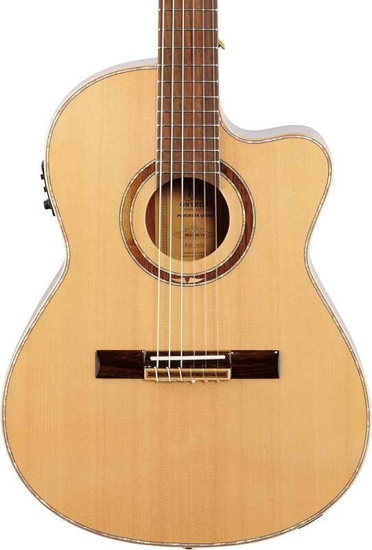 Ortega RCE138T4 Classical Acoustic-Electric Guitar (with Gig Bag), New, Body Straight Front