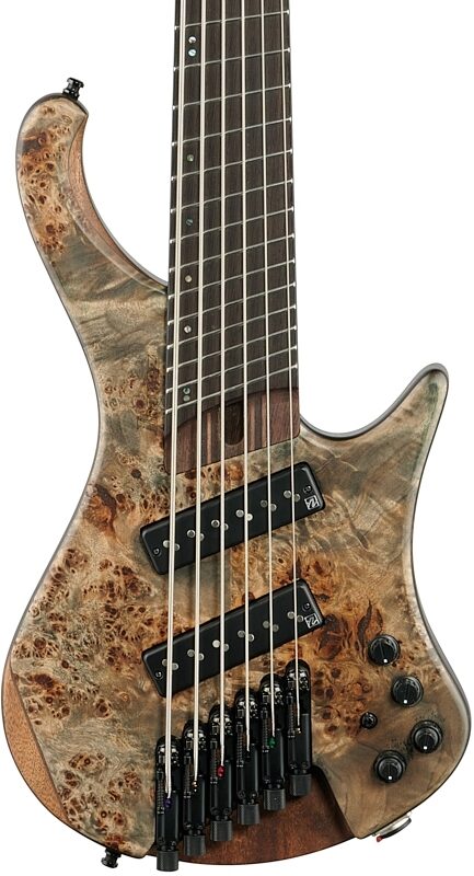 Ibanez EHB1506MS Bass Guitar, 6-String (with Gig Bag), Flat Black Ice, Blemished, Body Straight Front