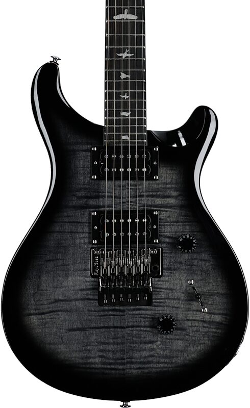 PRS Paul Reed Smith SE Custom 24 Electric Guitar with Floyd Rose (with Gig Bag), Charcoal Burst, Body Straight Front