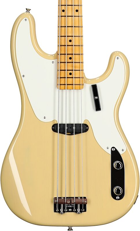 Fender American Vintage II 1954 Precision Electric Bass, Maple Fingerboard (with Case), Vintage Blonde, Body Straight Front