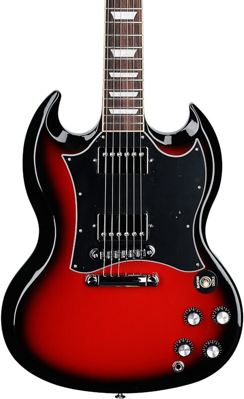 Gibson SG Standard Custom Color Electric Guitar (with Soft Case), Cardinal Red Burst, Body Straight Front