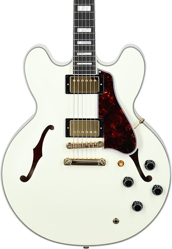 Epiphone 1959 ES-355 Semi-Hollow Electric Guitar (with Case), Classic White, Body Straight Front
