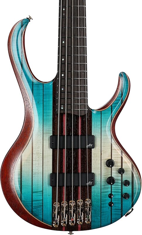 Ibanez Premium BTB1935 Bass Guitar (with Gig Bag), Caribbean Isle Lo-Gloss, Body Straight Front