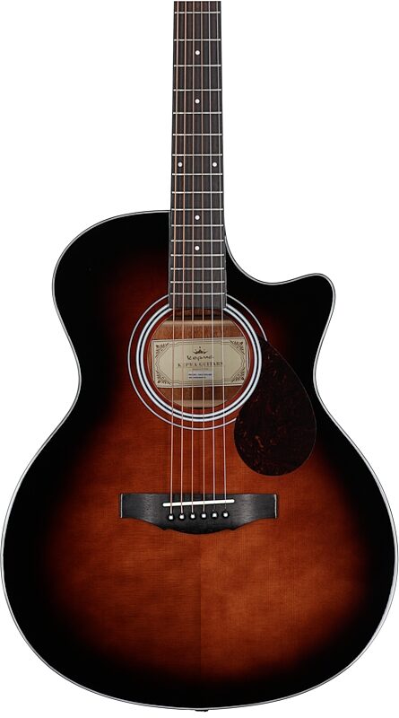 Kepma Elite Series GA2-232 Acoustic Guitar (with Gig Bag), Sunburst, Body Straight Front